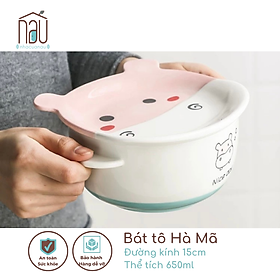 Mua Tô sứ có nắp đậy 650ml tạo hình vịt  cừu độc đáo  dùng đựng canh  úp mỳ  làm quà tặng - sẵn có tại Nhà của Nâu