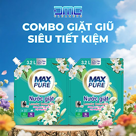 Combo Giặt Giũ Siêu Tiết Kiệm 2 Túi Nước Giặt Maxpure Hương Lily Hy Lạp (Túi 3.2L) - Sạch Sâu & Thơm Lâu (Tổng 6.4L)