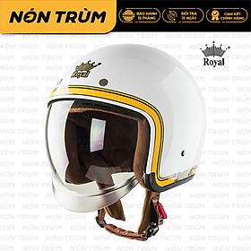 Nón bảo hiểm 3/4 ROYAL M139 có kính âm V10 TRẮNG