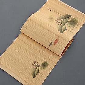 Mua CHIẾU TRE TRẢI BÀN TRÀ   TRANG TRÍ HOA SEN 30 x 135cm