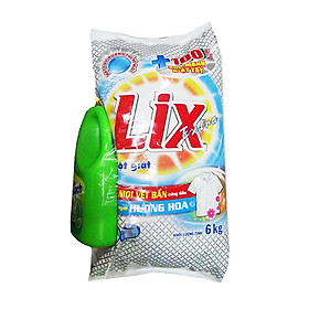 Bột giặt LIX Extra hương hoa 6kg (được nước rửa chén)