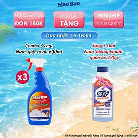 Combo 03 Chai Nước Giặt Cổ Áo Mao Bao 600ml