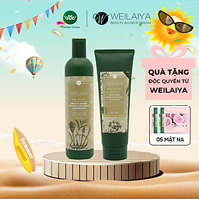 Cặp dầu gội gừng hà thủ ô 400ml + dầu xả gừng hà thủ ô 250ml kích mọc tóc Weilaiya Zingiber Officinale Juice