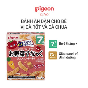 [MUA LÀ CÓ QUÀ] Bánh ăn dặm cho bé vị cà rốt và cà chua Pigeon 12g (2 túi/hộp)