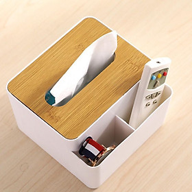 Mua Hộp Đựng Giấy Ăn Đa Năng 2 Ngăn Mặt Gỗ Sang Trọng