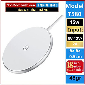 Mua Đế sạc không dây Mag-safe Choetech T580 dùng cho Ip và tai nghe có chuẩn sạc QI (Hàng chính hãng)