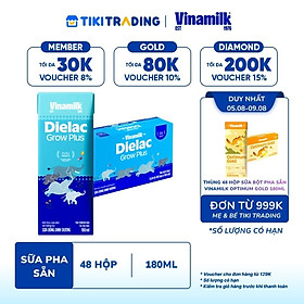 Thùng 48 Hộp Sữa Bột Pha Sẵn Vinamilk Dielac Grow Plus 180ml