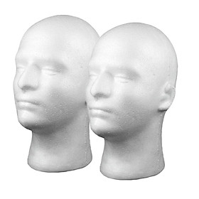 2x Foam Male Mannequin Head Manikin Model for Wig Headset Headwear Jewelry