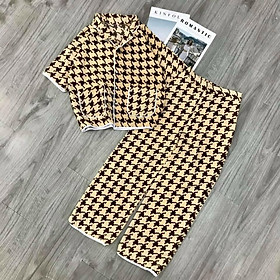 Bộ Đồ Nữ Pijama Mặc Nhà Quần Dài Lụa Mềm Mịn