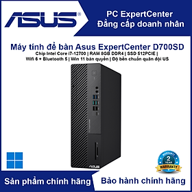 Mua Máy tính để bàn đồng bộ PC Asus ExpertCenter D7 D700SD (Chip Intel Core i7-12700 | RAM 8GB | SSD 512PCIE | Wifi 6 + Bluetooth 5 | Win 11 bản quyền | đạt chuẩn quân đội) - Hàng chính hãng