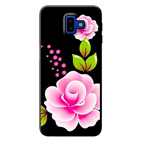 Ốp lưng cho Samsung Galaxy J6 Plus nền đen hoa hồng 1 - Hàng chính hãng
