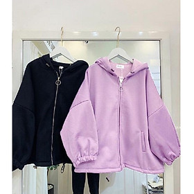 Áo khoác hoodie nỉ Chống Rét Cho Nữ Form Rộng KÉO TRÒN Chất Nỉ Unisex SIÊU ĐẸP Ulzzang