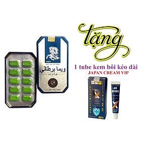 Hot Deal 10 viên Ngựa Thái tặng 1 tube Kem bôi kéo dài Nhật Bản Cream VIP ( 15gam), tăng cường sinh lý nam, kéo dài thời gian