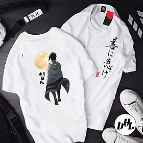 Áo thun trắng Anime, Manga Naruto Sasuke 03, Unisex Nam Nữ có Size áo từ 25-95kg