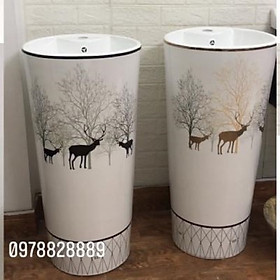 Mua CHẬU LAVABO TRỤ TRÒN LIỀN KHỐI HÌNH HƯƠU GROVES GRLL0 (40x40x83)