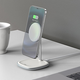 Mua Bộ sạc nhanh Qi không dây từ tính 15W kiêm Giá đỡ điện thoại Baseus Swan Magnetic Desktop Bracket Wireless Charger tương thích MagSafe cho iPhone - Hàng chính hãng