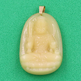 Mặt dây chuyền Phật Bất Động Minh Vương thạch anh vàng 4.3cm MTVO1 - phật bản mệnh tuổi Dậu
