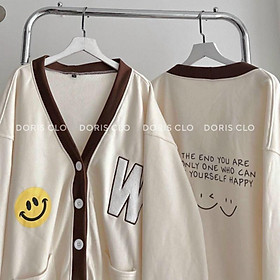 Áo khoác cardigan nữ mặt cười W game chất nỉ bông cao cấp phối màu cực đẹp phong cách Hàn ( ảnh thật kèm video)