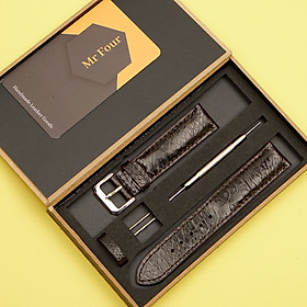 Dây Đồng Hồ Da Đà Điểu Màu Nâu Đất MrFour | Ostrich Leather Watch Bands
