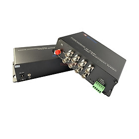 Bộ chuyển đổi Video sang quang 8 kênh GNETCOM HL-8V1D-20T/R-1080P (2 thiết bị,2 adapter,Cổng điều khiển) - Hàng Chính Hãng