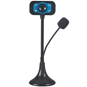 Webcam 720p HD cho máy tính Micro tích hợp có tính năng giảm tiếng ồn Có đèn LED và điều chỉnh ánh sáng phù hợp