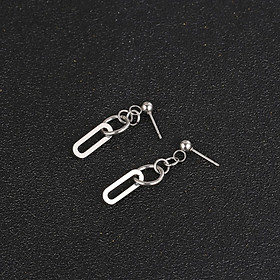 Bông tai Titan unisex lỗ đinh hình học khiêm tốn thời trang