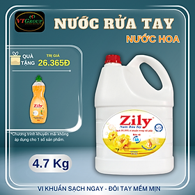 Nước rửa tay Zily chai 4.7kg - Tặng 1 Chai Nước Rửa Chén Zily 400 Gr
