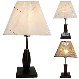 Mua Tổng Hợp Đèn Ngủ Thân Gỗ Chao Vuông- Đèn Kèm Bóng- Decor Phòng Ngủ