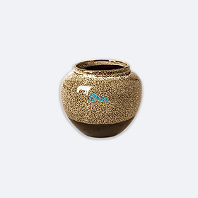 Mua Bình Hoa Mini Thân Bầu Men Gấm Vàng - Bình Hoa Đẹp - Bình Hoa Cao Cấp - Men hỏa biến - Gốm sứ Bát Tràng
