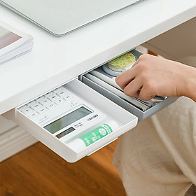 Mua Ngăn kéo mini dán dưới bàn làm việc  hộc dán ngăn bàn cực tiện lợi  kín đáo giúp làm gọn góc PC  bàn làm việc (có bộ bắt vít đi kèm)