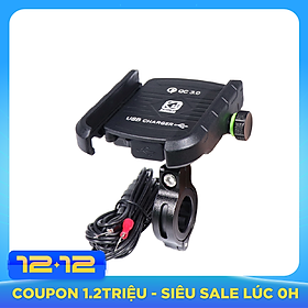 Giá Đỡ Điện Thoại Nhôm Gắn Xe Máy Có Sạc Nhanh