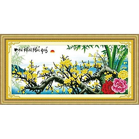 Mua Tranh thêu chữ thập Mai khai phú quý   DLH-222754