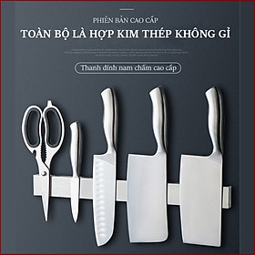Mua Giá để dao từ tính nhà bếp Giá để dao treo tường bằng inox sus 304 Nam châm Nam châm Giá để dao từ tính gắn tường Không cần đục lỗ