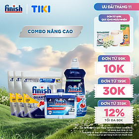 Combo Nâng Cao: 3 X Túi 21 Viên Nước Rửa Bát Powerball Quantum + Nước Làm Bóng Rinse & Shine Aid 500ml + Dung Dịch Vệ Sinh Máy Rửa Chén 250ml