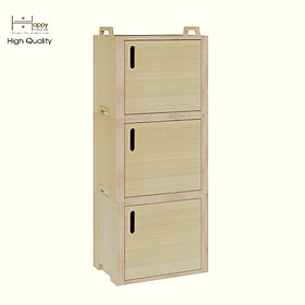 Mua HAPPY FURNITURE   Gỗ tự nhiên   Tủ lưu trữ 3 cửa mở gỗ Plywood - GAMOR   TCM_205   45cm x 30cm x 112cm DxRxC