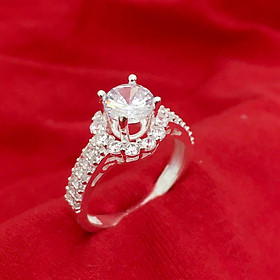 Nhẫn bạc nữ đẹp đính đá cao cấp chất liệu bạc thật không xi mạ QTNU72 trang sức Bạc Quang Thản