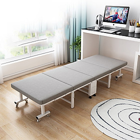 Giường gấp gọn bốn lớp có bánh xe di chuyển, kích thước 190x70cm