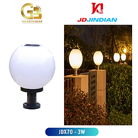 Đèn Trụ Cổng Tròn Năng Lượng Mặt Trời 3W Jindian JD-X70, JD-X75, Đèn Trụ Cổng 3W, Đèn Ngoài Trời