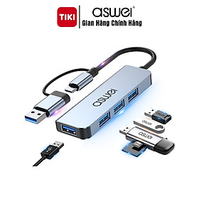 Mua Hub USB 3.0 Và Hub Type C ASWEI 4 in 1 To 4 USB 3.0 - Hàng Chính Hãng