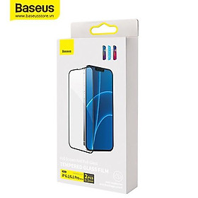 Kính cường lực 6 lớp dùng cho iP 13 Series Baseus Full-Glass Tempered Glass Film (0.3mm, Bộ 2 miếng) ( Hàng Chính Hãng)