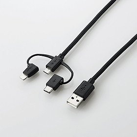 Mua Cáp chuyển 3 đầu “MicroUSB  Lightning  Type C” dài 1.2m Elecom LHC-AMBLCAD12