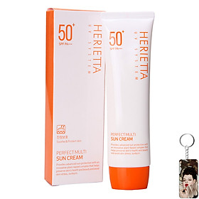 Kem chống nắng thảo dược đa năng hoàn hảo không kích ứng da Welcos Herietta UV System Perfect Multi Sun Cream SPF50 PA++ + tặng móc khóa