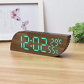 Đồng hồ LED Mặt Gương để bàn Nhiệt độ, Độ ẩm - L08 - Xanh lá