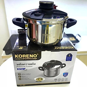 Nồi áp suất inox 304 KORENO thiết kế an toàn dung tích 5L,7L nấu bếp từ,bếp hồng ngoại, bếp ga hàng chính hãng