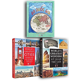 Combo sách Kỳ quan thế giới, Thành phố kỳ vĩ nhất thế giới và 80 bản đồ vòng quanh thế giới ( 3 cuốn ), sách bách khoa toàn thư lịch sử địa lý, bìa cứng in màu - Hiệu sách Genbooks