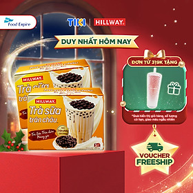 Combo 2 hộp Trà Sữa Trân Châu Hoà Tan - Hillway - Vị Truyền Thống (hộp 5 gói trà sữa, 5 gói trân châu)