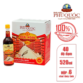 Nước mắm Khải Hoàn Phú Quốc 40 độ đạm 520ml thùng 6 chai