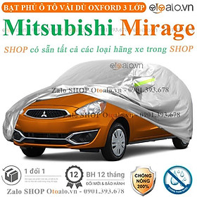 Bạt che phủ xe ô tô Mitsubishi Mirage 3 lớp cao cấp