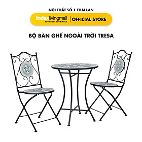 Bộ Bàn Ghế Ban Công Ngoài Trời Gấp Gọn TRESA Chất Liệu khung thép và gạch Mosaic | Index Living Mall | Nhập khẩu Thái Lan