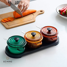 Mua Set Hũ Đựng Gia Vị 3 Ngăn  Bộ Đựng Gia Vị Nhà Bếp Sang Trọng  Tinh Tế  Giao Hàng Nhanh
